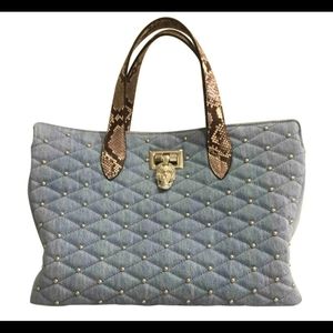 Philipp Plien Exquisite Deniem Studded Tote Bag